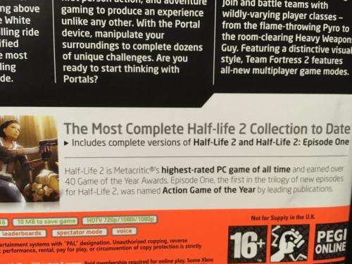 Xbox 360 - The Orange Box - Half Life 2 Eps 2, Portal & Team Fortress