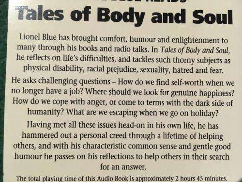 Cassette - Tales of Body and Soul Written & Read by Lionel Blue  (2 cassettes)