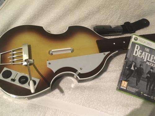 Xbox 360 - The Beatles Rock Band  Wirless Hofner Bass Guitar (Limited Ed) + The Beatles Rock band