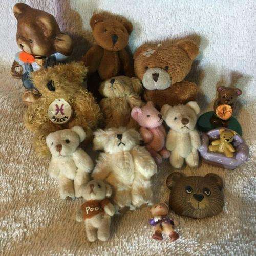 Job lot of 14 Small Collectable Teddies