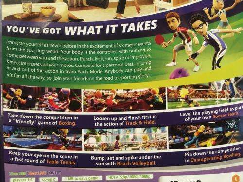 Xbox 360 - Kinect Sensor + Two Games Bundle (Just Dance 3 & Sports Season 1)