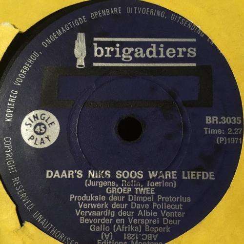 Seven Single - Groep Twee  - Kumbaya / Daar's Niks Soos Ware Liefde