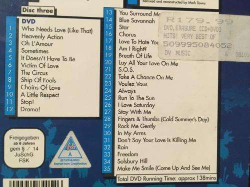 DVD - Erasure - HIts The Very Best of (1DVD + 2 Cd's)
