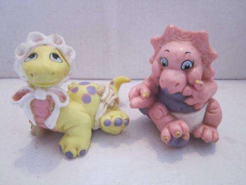 Two Solid Rubber Dino's +-6cm