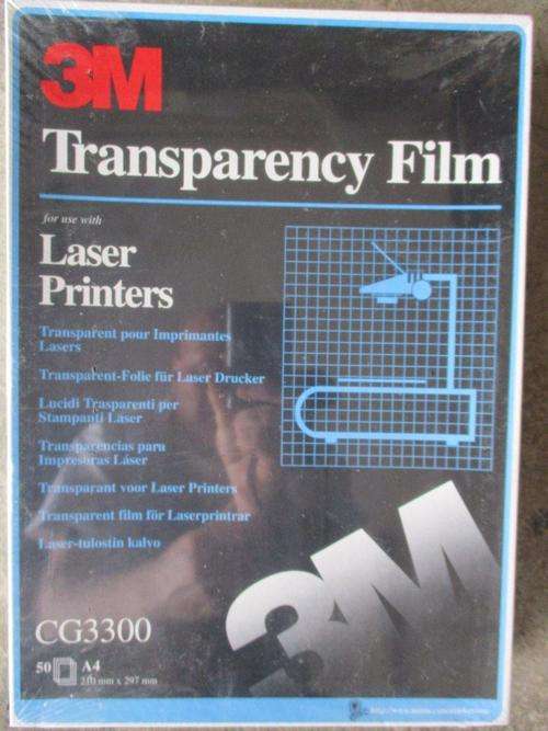 3M Transparency Film CG3300 for use with Laser Printers (new Sealed)