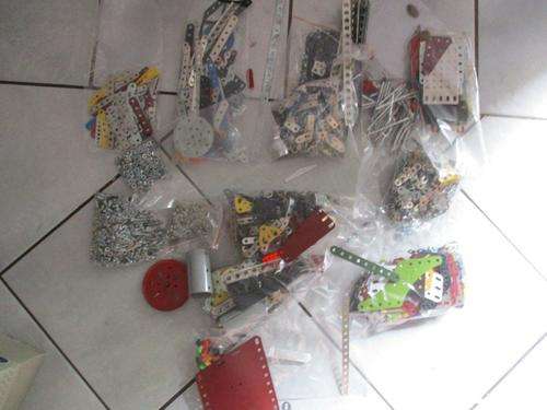 Large Job lot of Meccano type pieces + nuts bolts etc - See Pics