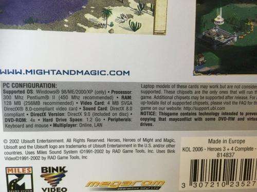 PC - Heroes of Might & Magic III + IV Complete