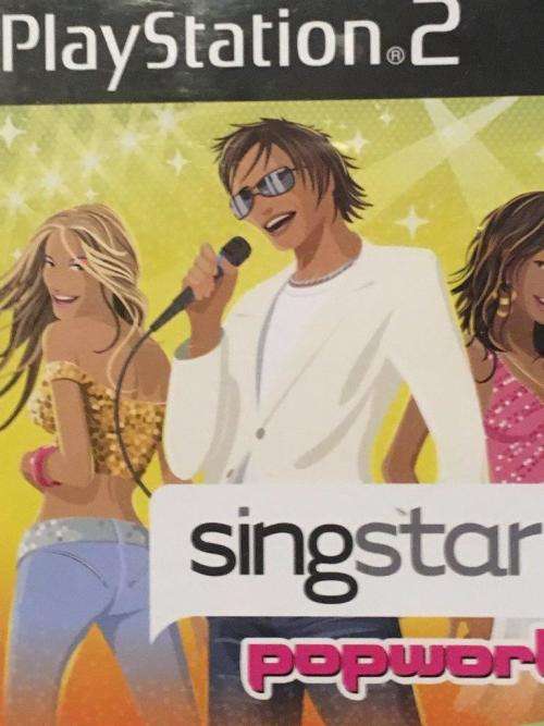 PS2 - Official Sony Singstar Microphones with USB adaptor + Singstar Popworld & HSM Sing it
