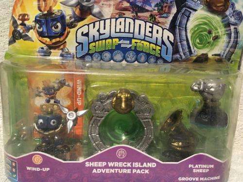 SKYLANDERS - Swap Force - Sheep Wreck Island Adventure Pack - Wind-UP Platinum Sheep Groove Machine