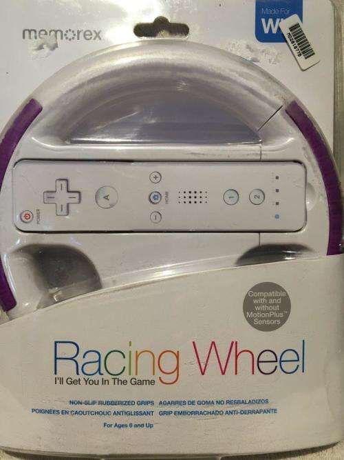 Nintendo Wii - Racing Wheel Purple Grips - Memorex (NOS)