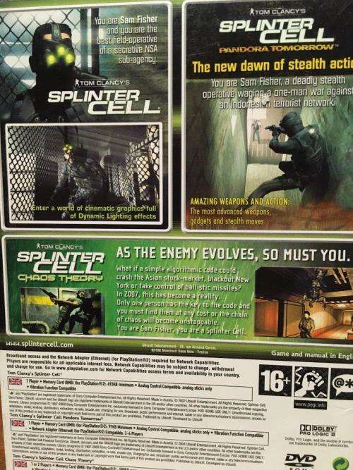 PS2 - Tom Clancy`s Splinter Cell Trilogy Limited Edition