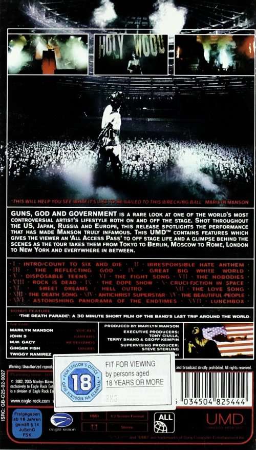 PSP - Marilyn Manson - Guns, Gods & Government UMD Music Video (New Sealed)