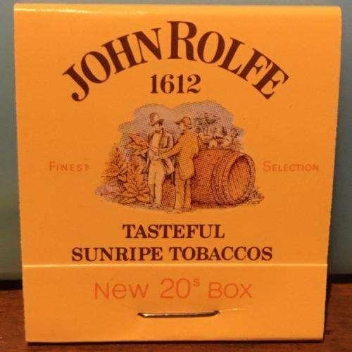 Matchbook - John Rolfe 1612 Tasteful Sunripe Tobaccos  (NOS) (Unused)