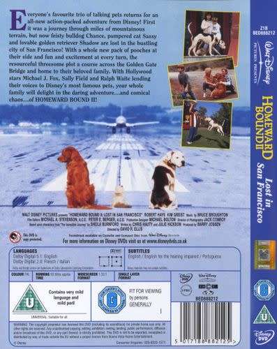 DVD - Homeward Bound II Lost In San Francisco