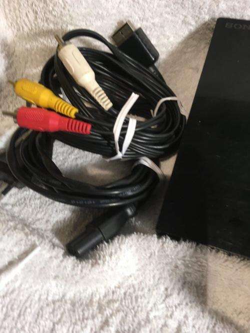 Playstation 2 - Black Slim Line Console c/w 1 x Original Controller, AV Cable Power Cord