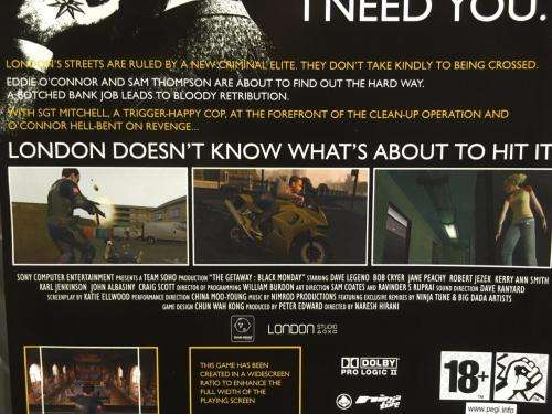 PS2 - The Getaway - Black Monday - Platinum