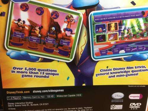 PS2 - Disney Think Fast - Needs BUZZ controllers (NTSC U/C)(wont work on SA Pal Systems)