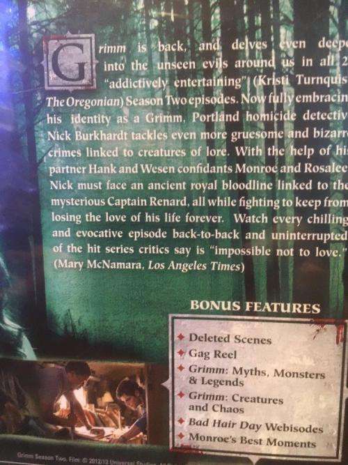 DVD - Grimm Season Two (New Sealed)