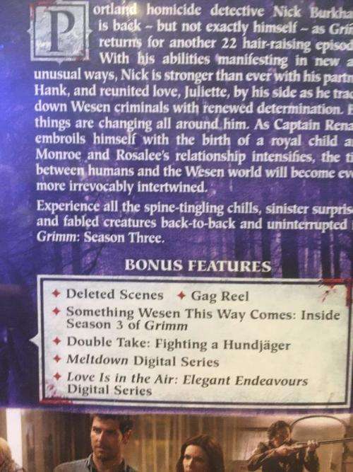 DVD - Grimm Season Three (New Sealed)