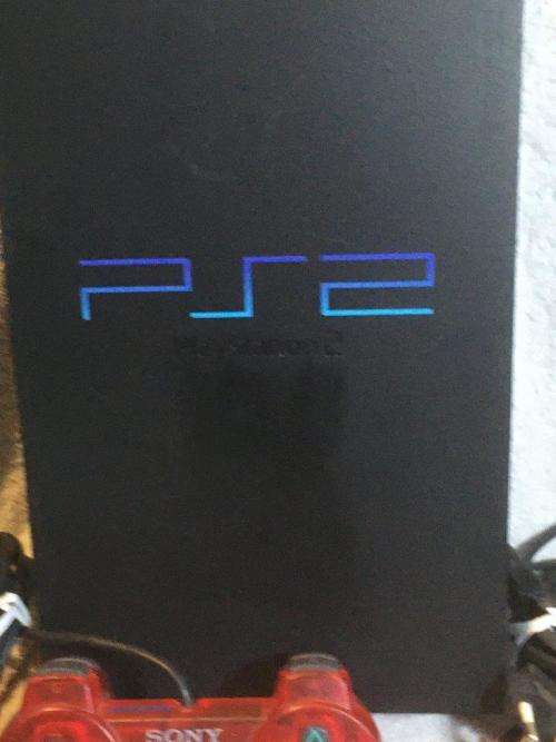 Playstation 2 - Black PHAT c/w 1 x Original Sony Red Controller, AV Cable Power Cord