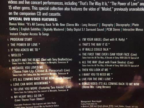 DVD - Celine Dion - Celine All The Way A Decade of Song