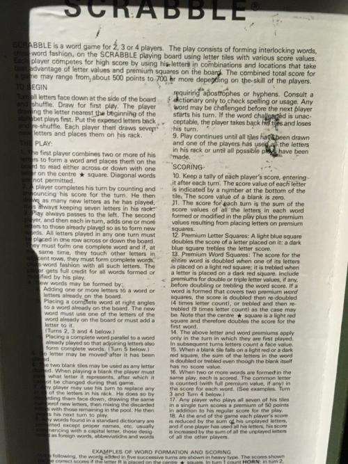 Vintage Scrabble  - Made in RSA - J.W Spears and Sons Plastic Tiles and Plastic