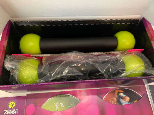 Zumba Fitness Exhilarate Body Shaping System 5 DVD's, Zumba Sticks + Program Guide (As New)