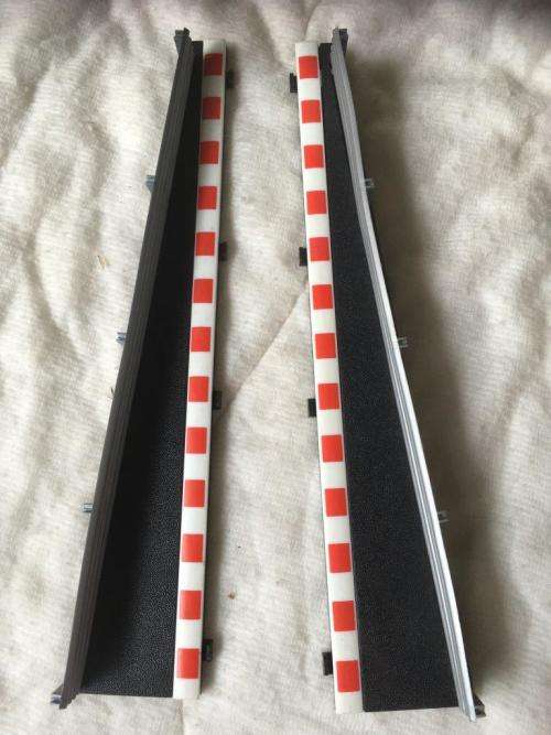 Scalextric -  Set of Lead in Lead Out Run Offs with Barriers Black (Ex demo track)  1:32 Scale