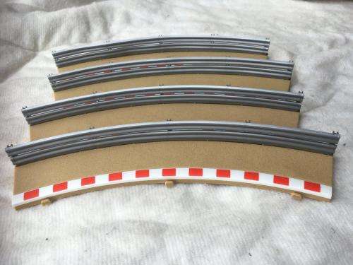 Scalextric -  Set of 4 R2 Outer Run Offs with Barriers (Ex demo track)  1:32 Scale