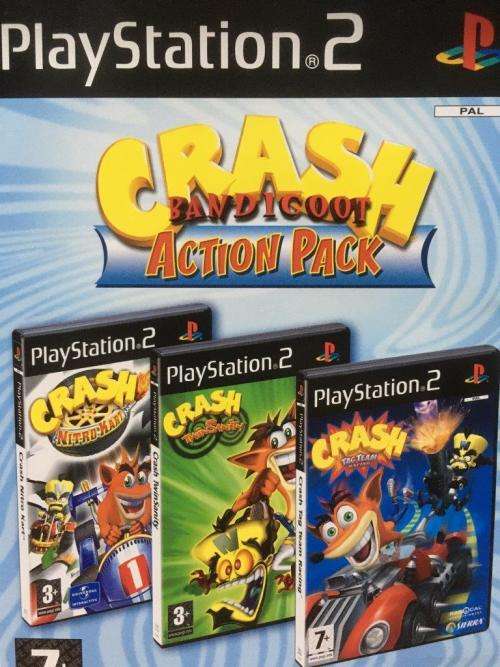 PS2 - Crash Bandicoot Action Pack (Tag Team Racing, Twinsanity, Nitro Kart)