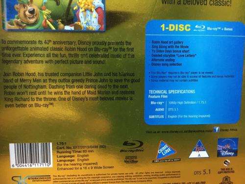Blu-ray - Disney Robin Hood 40th Anniversary Edition