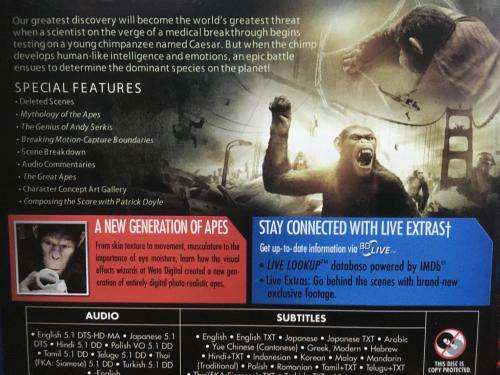 Blu-ray - Rise of the Planet of The Apes (New Sealed)