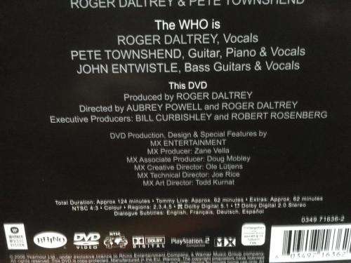 DVD - The Who Tommy Live with Special Guests
