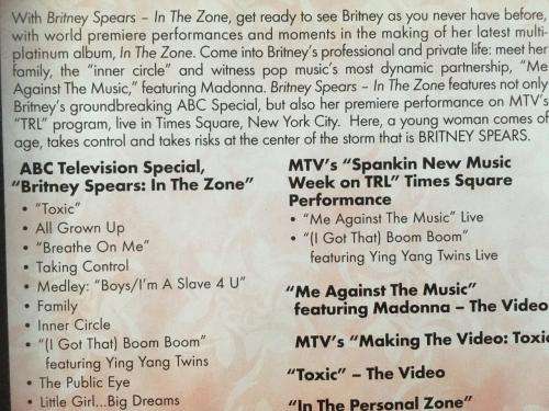 DVD - Britney Spears In The Zone (CD + DVD)