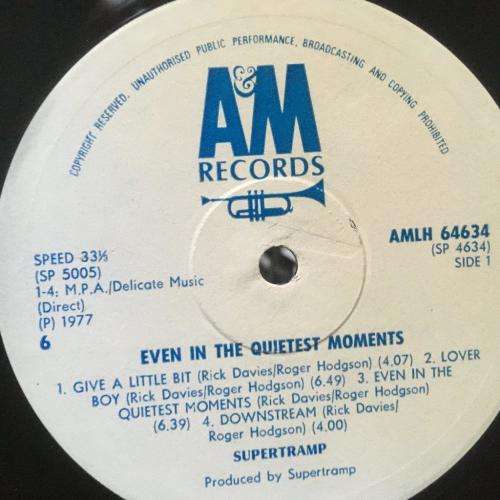 LP - Supertramp Even In The Quietest Moments