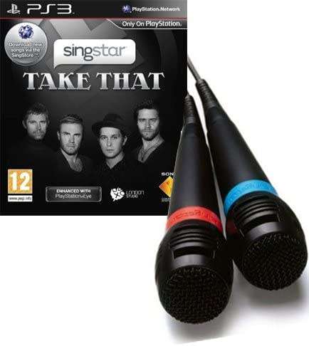 PS3 - Official Sony Wired Singstar Microphones with USB adaptor + Singstar Take That