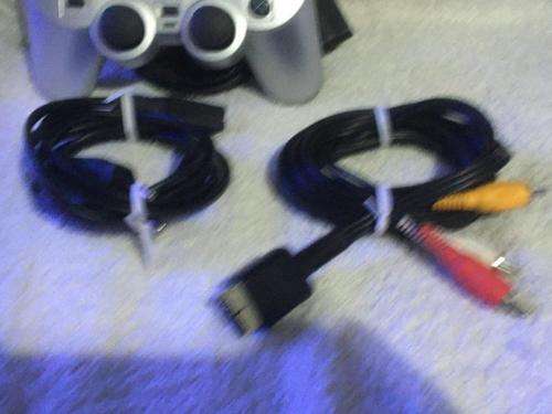 Playstation 2 - Silver Slim Line Console c/w 1 x Original Controller, AV Cable and 1 x Game