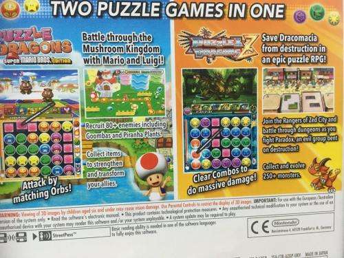 Nintendo 3DS - Puzzle & Dragons z + Puzzle & Dragons Super Mario Bros Edition