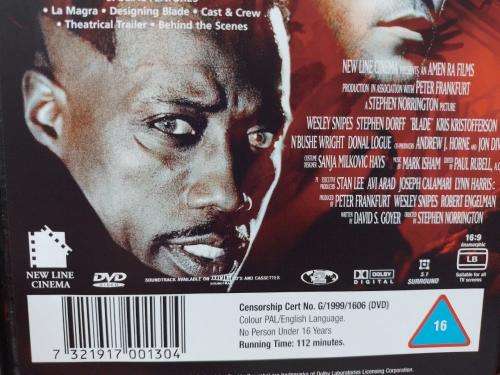 DVD - Blade Wesley Snipes Stephen Dorff
