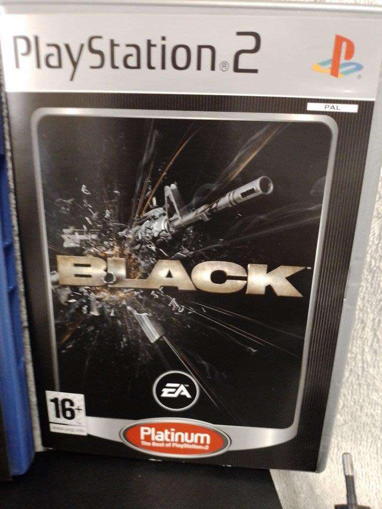 Playstation 2 - Black Slim c/w 1 x New Generic Controller, AV Cable & Power Cord + 2 Games