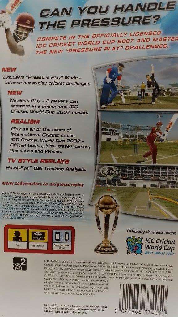 PSP - Brian Lara 2007 Pressure Play