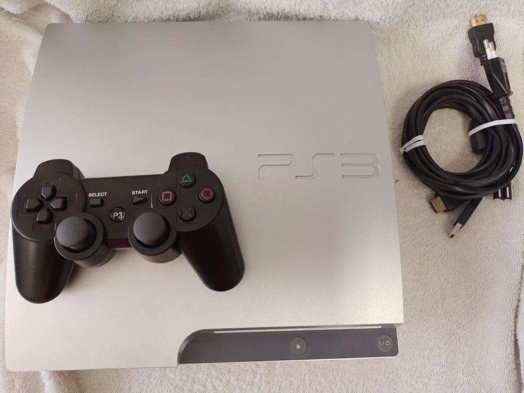 PS3 - Slim 320Gig Silver Console - Generic Controller + Cables