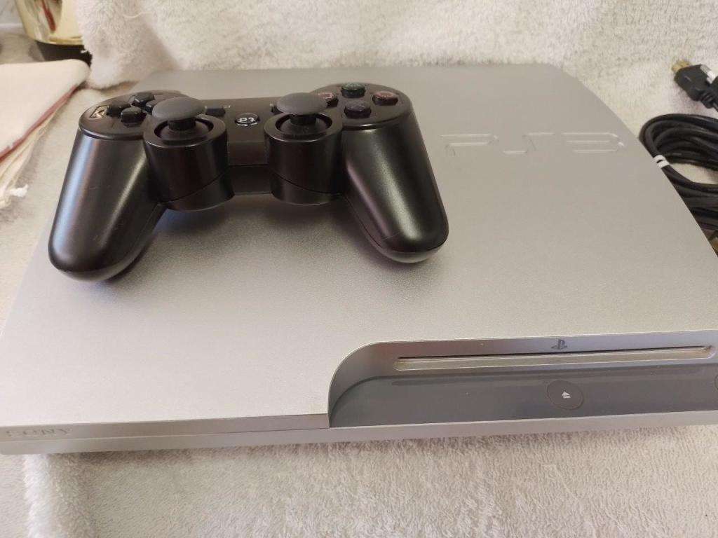 PS3 - Slim 320Gig Silver Console - Generic Controller + Cables