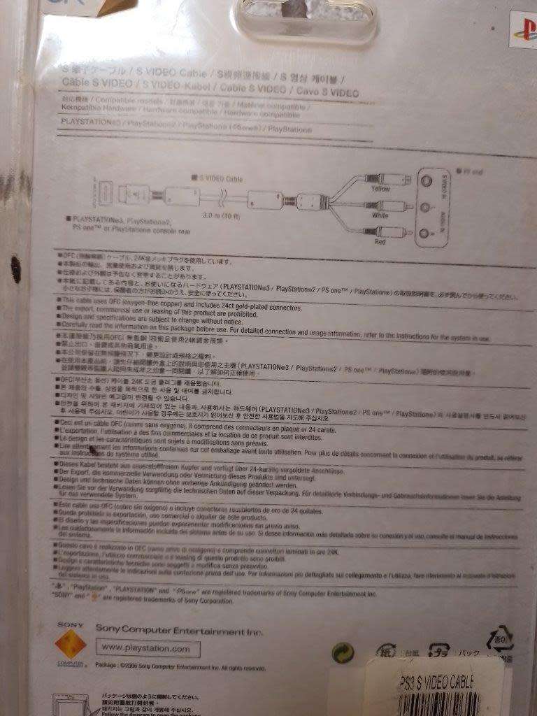 PS1 - Official Sony S Video Cable (NOS)