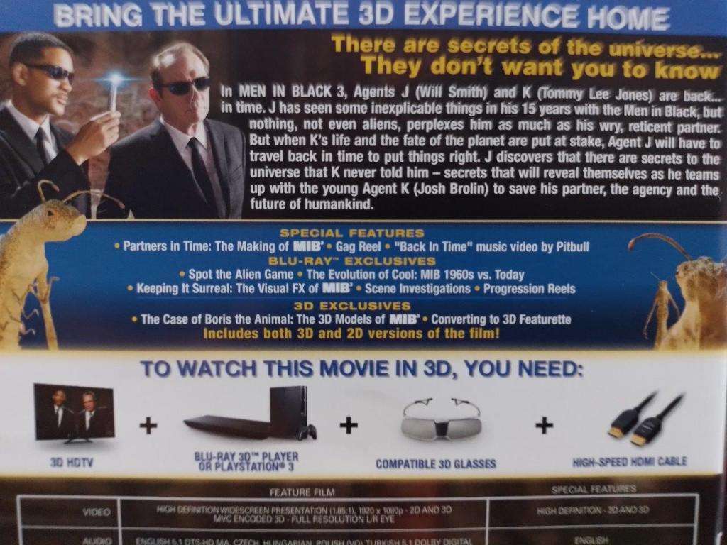 Blu-ray3D - Men In Black 3 (Blu Ray 3D + Blu Ray)
