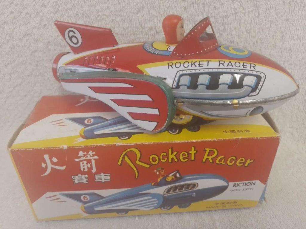 Retro TinPlate Rocket Racer Friction Drive Boxed