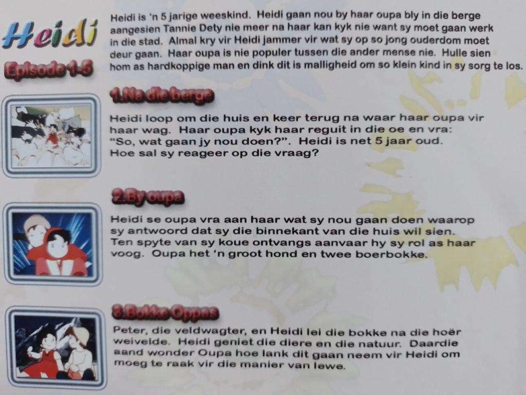 DVD - Heidi (Afrikaans) Episodes 1 - 5