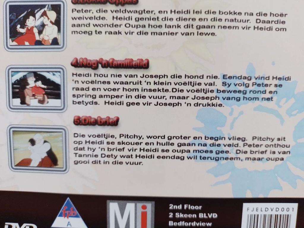 DVD - Heidi (Afrikaans) Episodes 1 - 5