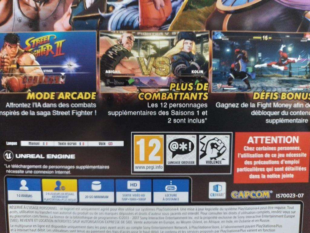 PS4 - Street Fighter V Arcade Edition ( French Cover )