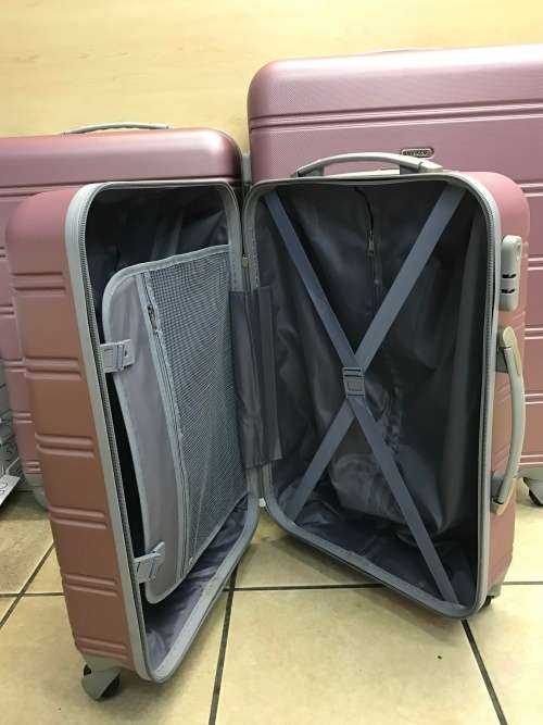 Set of 3 Suitcases Travel Trolley Luggage,ABS with Universal Wheels-PINK